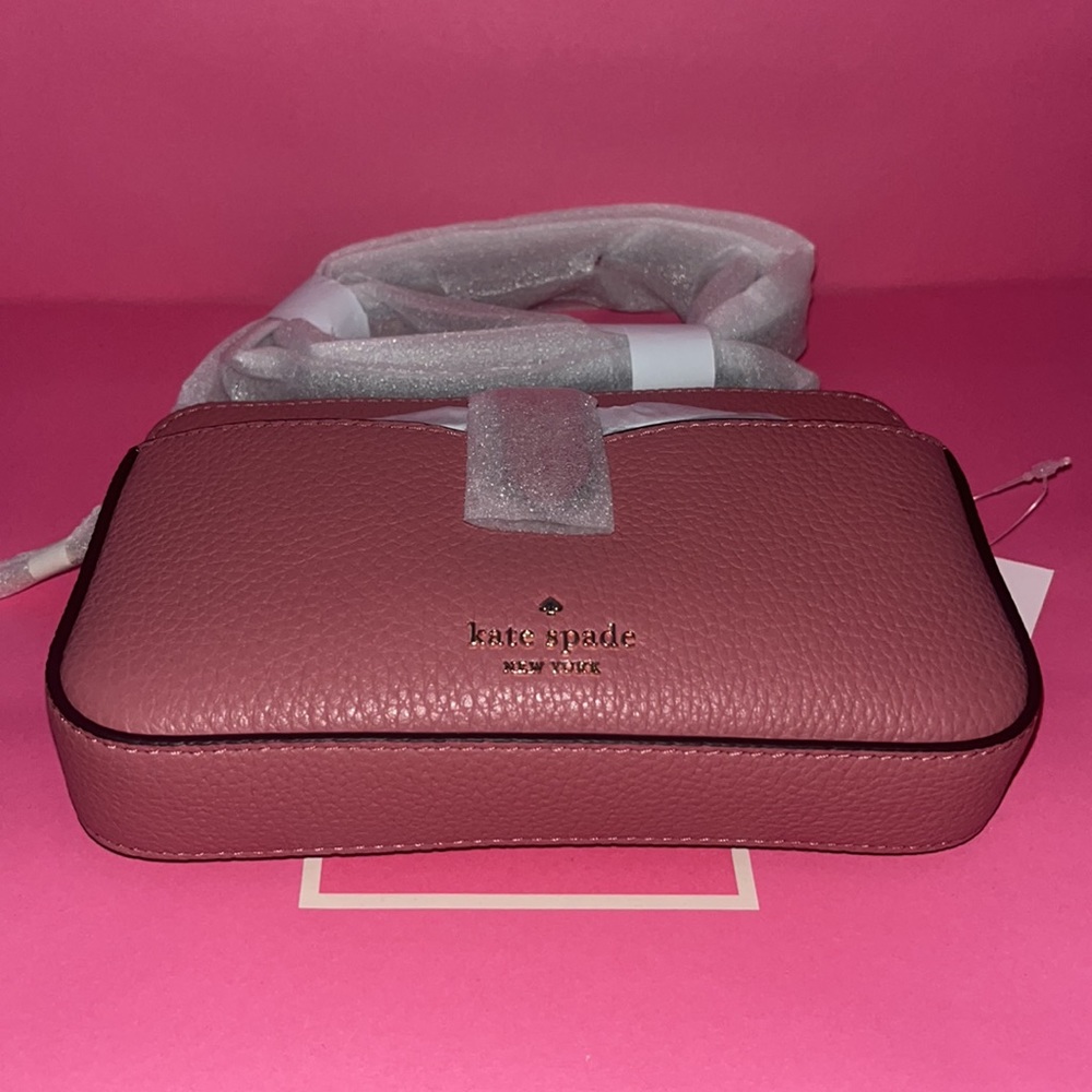♠️ kate spade ♠️ Leila Small Tab Leather Crossbody Bag, Pomegranate Pink - Picture 11 of 14